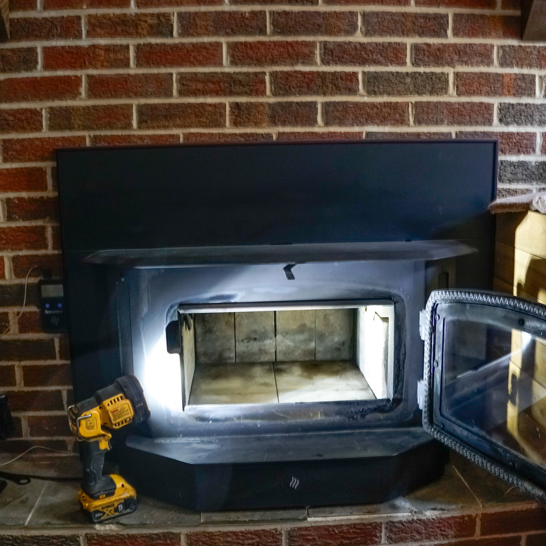 Open pellet stove in Gettysburg, PA